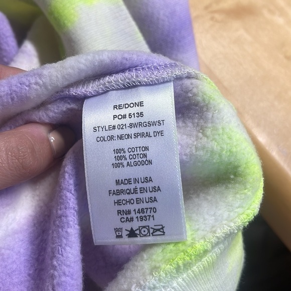 NWOT RE/DONE Hanes Classic Raglan Crewneck size large - Picture 9 of 10